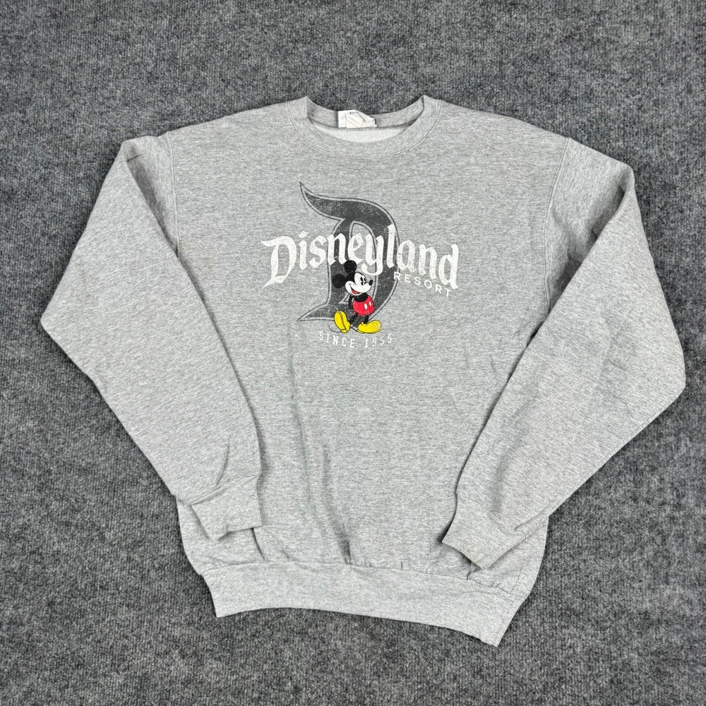 Disney Parks Sweatshirt Mens Size Small Gray Mickey Mouse Disneyland Resort Good